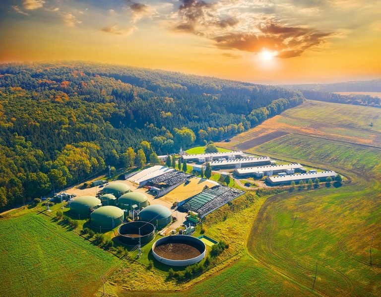 bigstock Biogas plant and farm in green 441757478 768x599 1 | Gattuwala Manufacture of Machineries