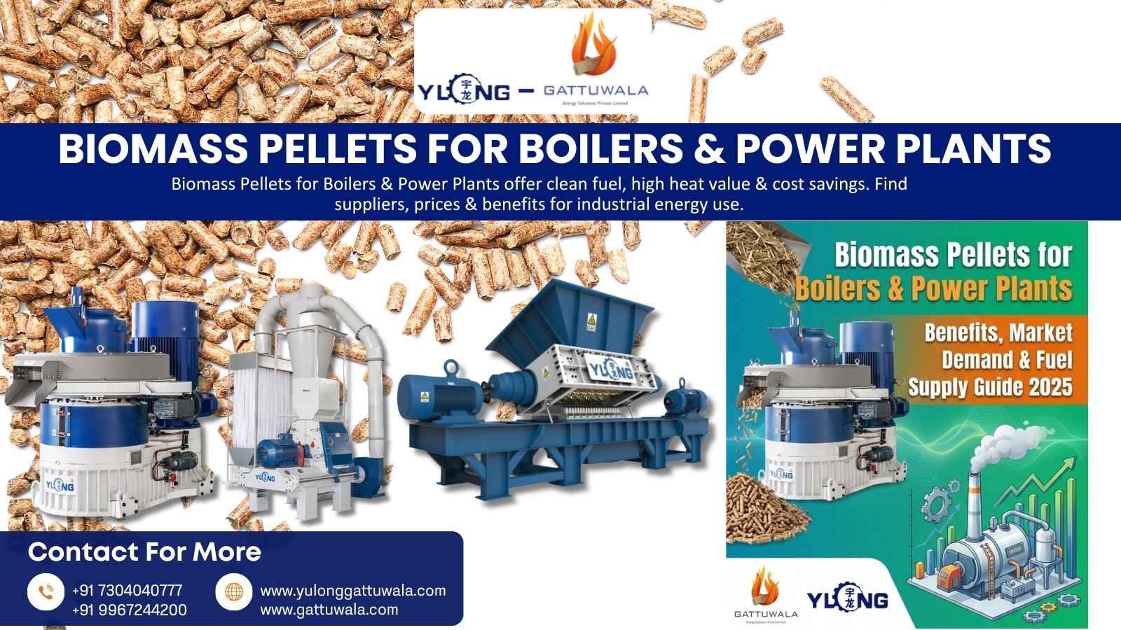 Biomass Pellets for Boilers Power Plants | Gattuwala Manufacture of Machineries