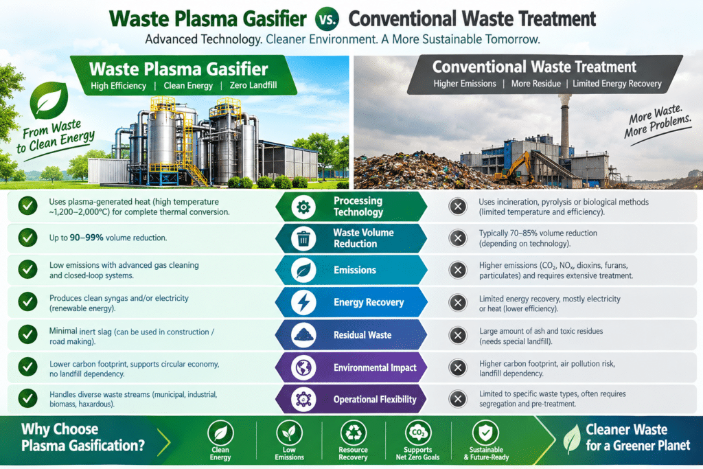 Waste plasma gasifier for industrial waste treatment and thermal processing