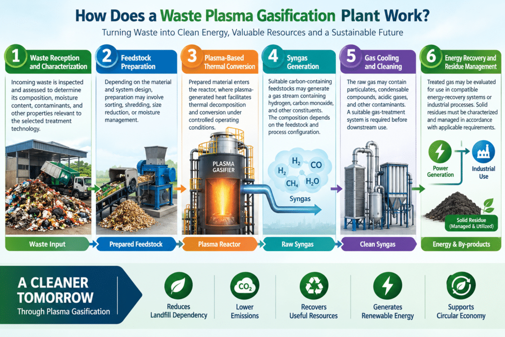 Waste plasma gasifier for industrial waste treatment and thermal processing